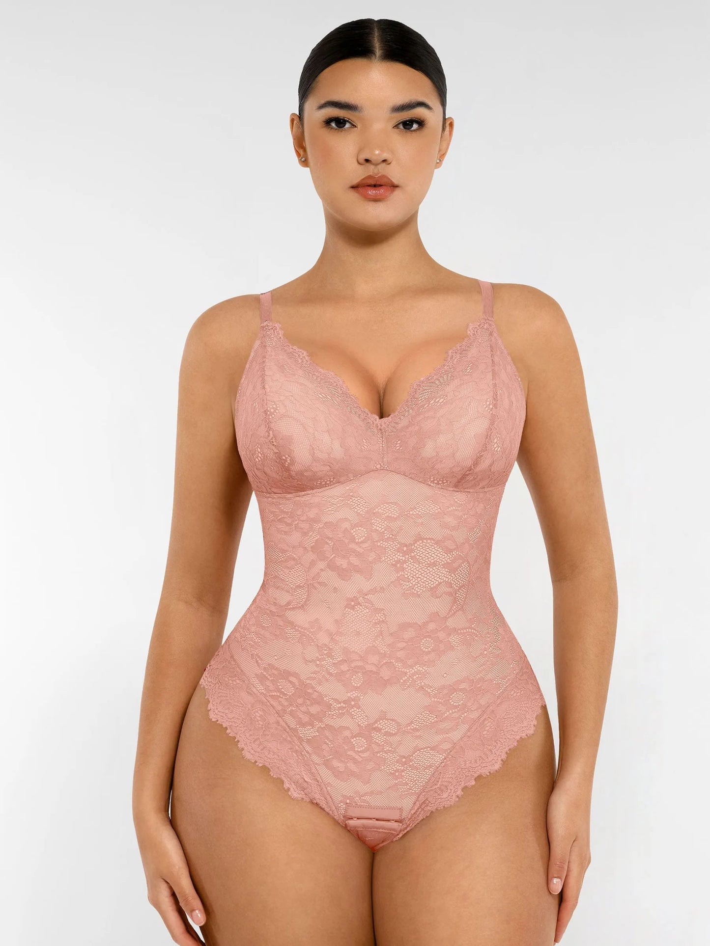 Oh - Shape™ Lace V Neck Full Bodysuit - Oh - Shape