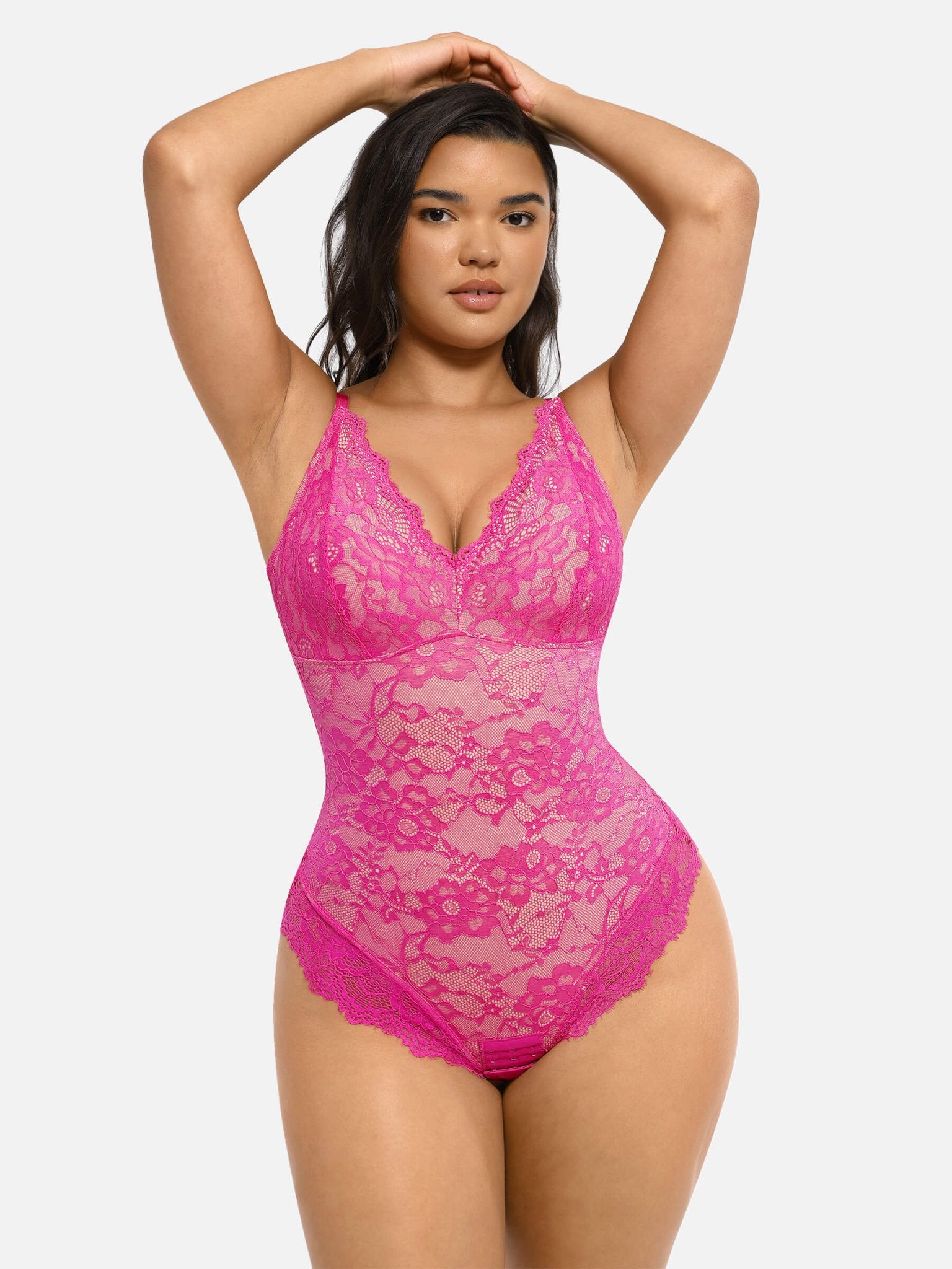 Oh - Shape™ Lace V Neck Full Bodysuit - Oh - Shape