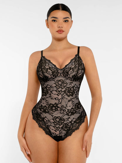 Oh - Shape™ Lace V Neck Full Bodysuit - Oh - Shape