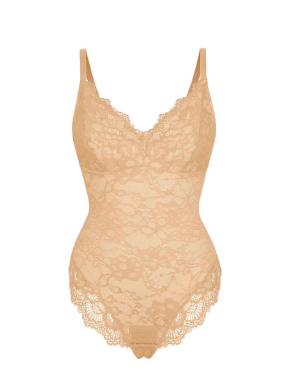 Oh - Shape™ Lace V Neck Full Bodysuit - Oh - Shape