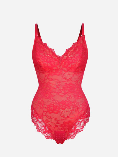 Oh - Shape™ Lace V Neck Full Bodysuit - Oh - Shape