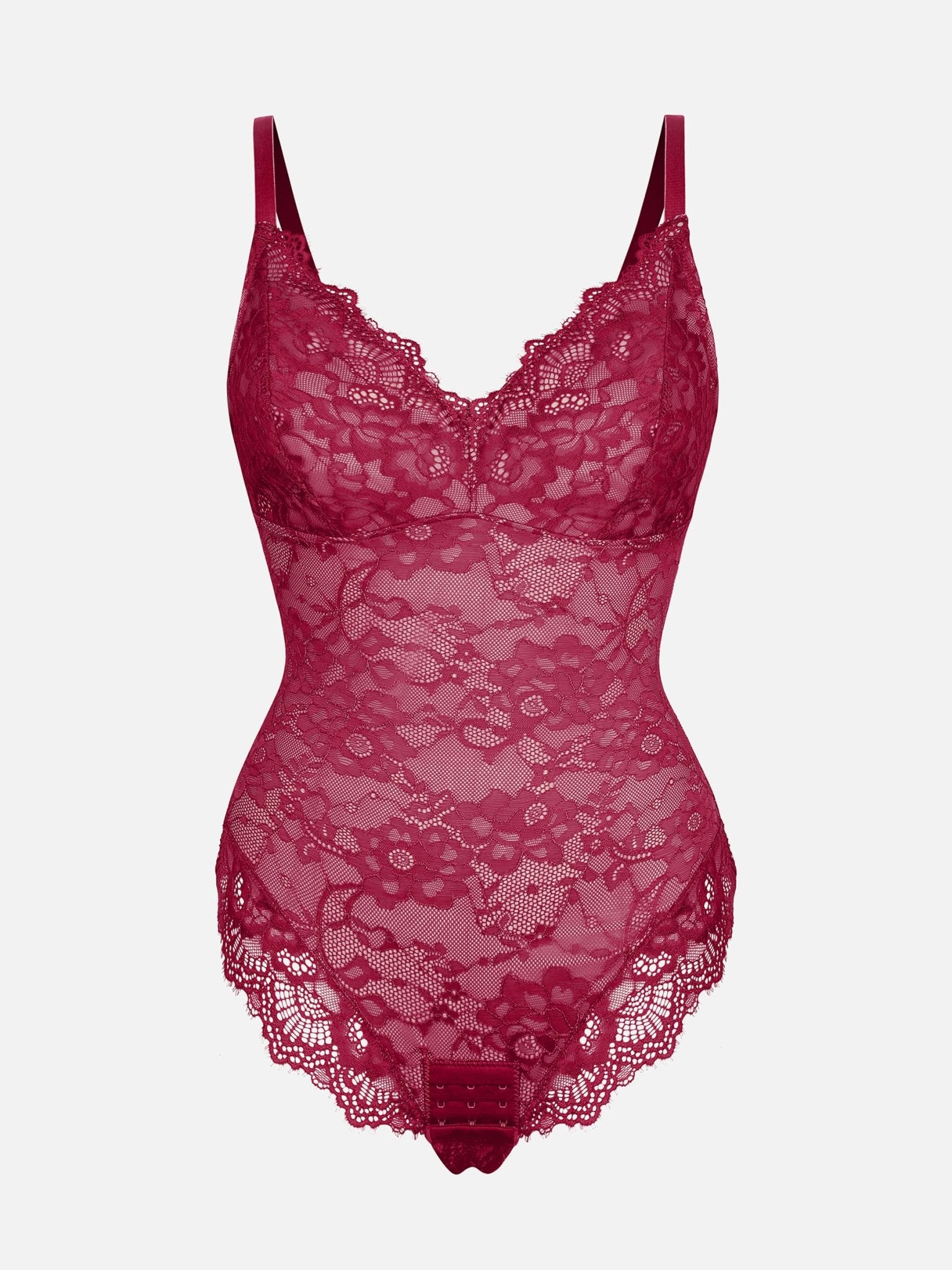 Oh - Shape™ Lace V Neck Full Bodysuit - Oh - Shape
