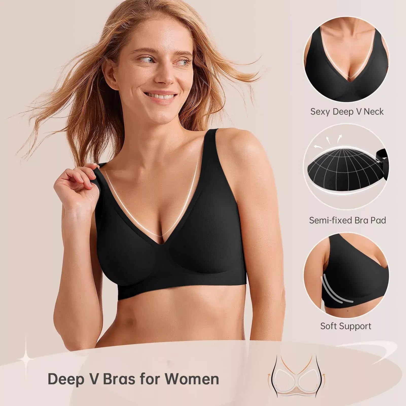 Oh - Shape™ Plunge Lift & Smooth Wirefree Bra - Oh - Shape