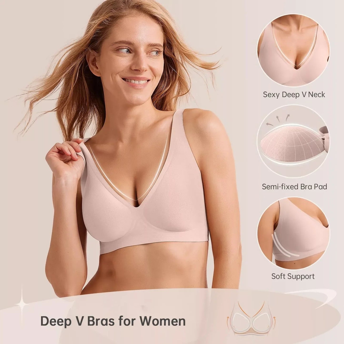 Oh - Shape™ Plunge Lift & Smooth Wirefree Bra - Oh - Shape