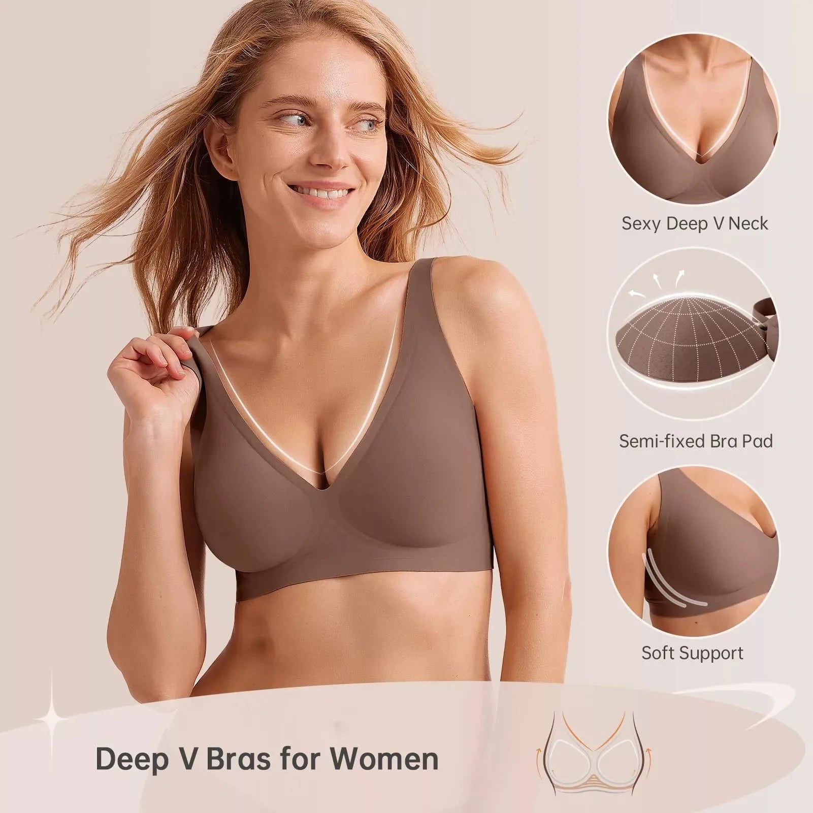 Oh - Shape™ Plunge Lift & Smooth Wirefree Bra - Oh - Shape