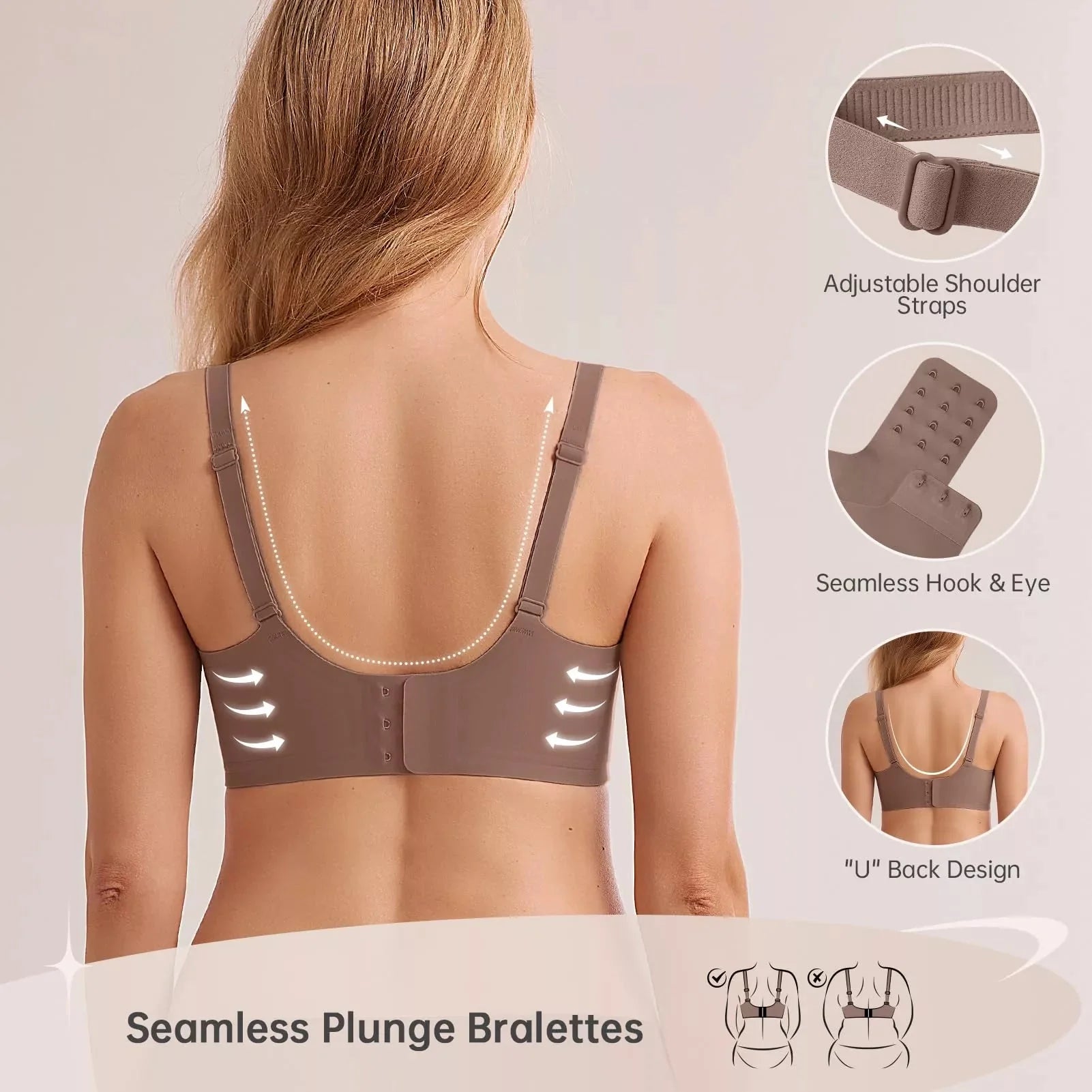 Oh - Shape™ Plunge Lift & Smooth Wirefree Bra - Oh - Shape