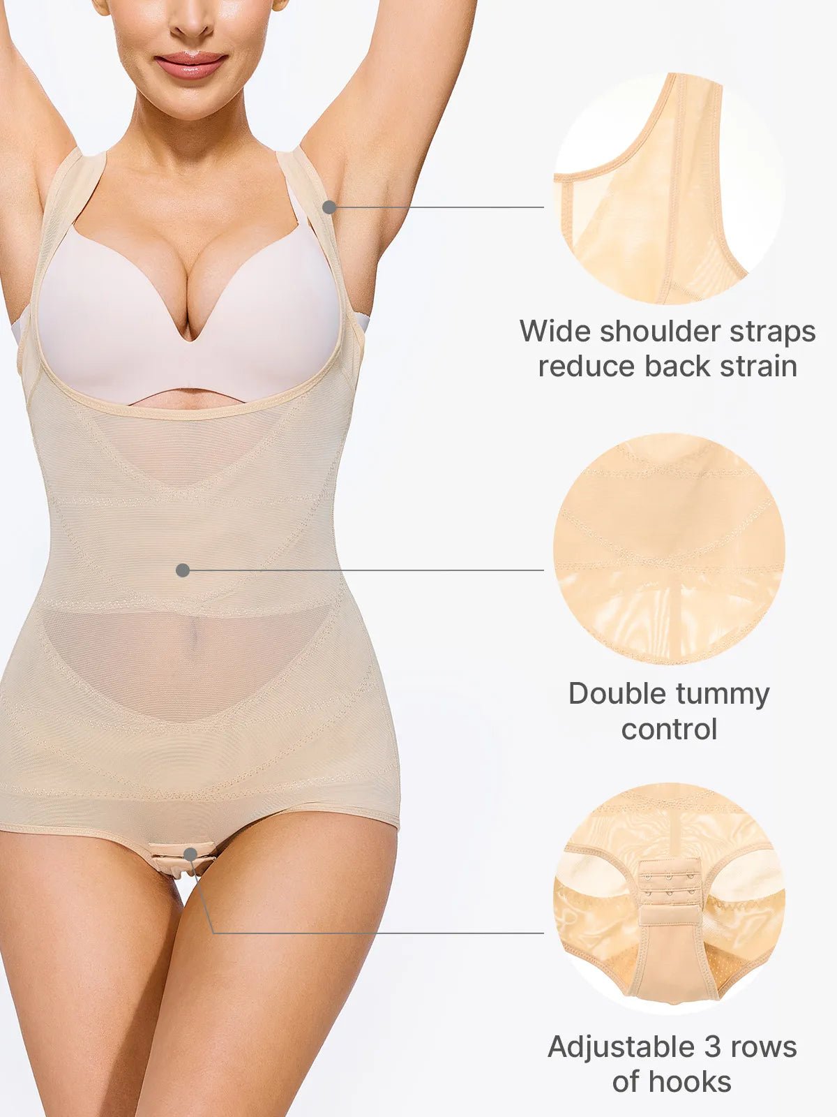 Oh - Shape™ Tummy Sculpt & Lift Mesh Bodysuit - Oh - Shape