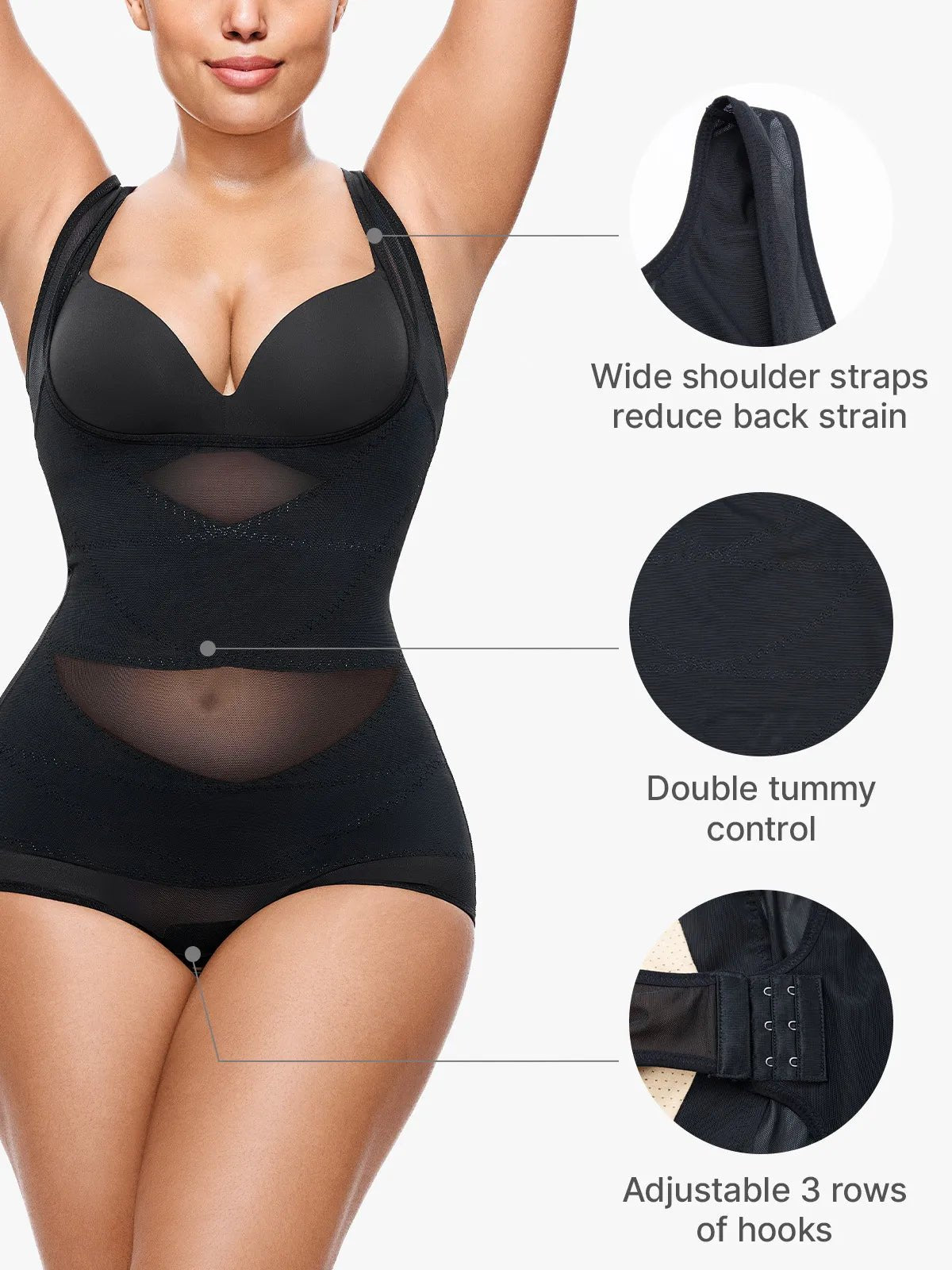 Oh - Shape™ Tummy Sculpt & Lift Mesh Bodysuit - Oh - Shape